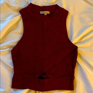 Charlotte Russe Sleeveless Burgundy Crop Top